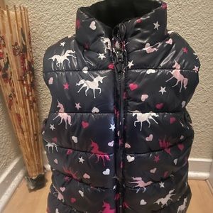 Hearts and Unicorns Reversible Faux fur puffer vest